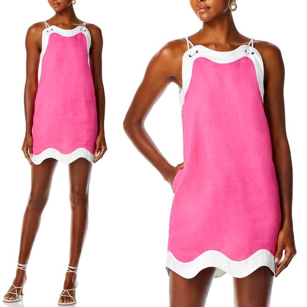 πΊπHPππΊ NWT Staud Renata Mini Dress Blossom White - Picture 3 of 16